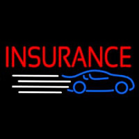 Red Car Insurance Enseigne Néon