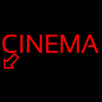 Red Cinema Here Enseigne Néon