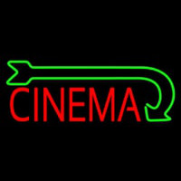 Red Cinema With Green Arrow Enseigne Néon