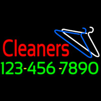 Red Cleaners Phone Number Logo Enseigne Néon