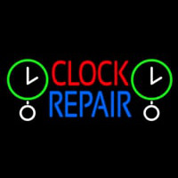 Red Clock Blue Repair Block Enseigne Néon