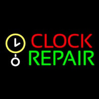 Red Clock Green Repair Block Enseigne Néon
