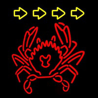 Red Crab Logo Enseigne Néon