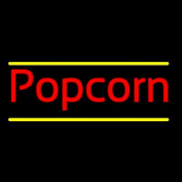 Red Cursive Popcorn Enseigne Néon