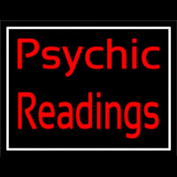 Red Cursive Psychic Readings With White Border Enseigne Néon