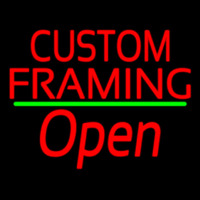 Red Custom Framing With Open 3 Enseigne Néon