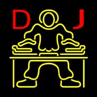Red DJ Disc Jockey Music Enseigne Néon
