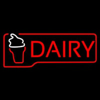 Red Dairy With Logo Enseigne Néon