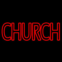 Red Double Stroke Church Enseigne Néon
