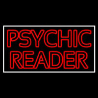 Red Double Stroke Psychic Reader White Border Enseigne Néon