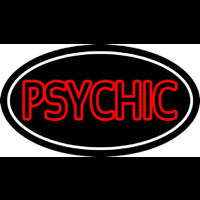 Red Double Stroke Psychic White Border Enseigne Néon