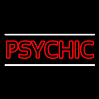 Red Double Stroke Psychic White Line Enseigne Néon
