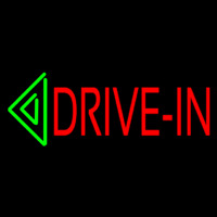 Red Drive In Green Arrow Block Enseigne Néon