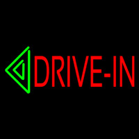Red Drive In Green Arrow Enseigne Néon