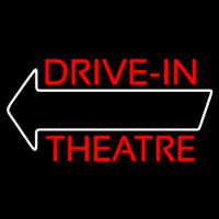 Red Drive In Theatre White Arrow Enseigne Néon