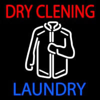 Red Dry Cleaning With Shirt Logo Enseigne Néon