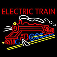 Red Electric Train Logo Enseigne Néon