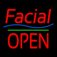 Red Facial Block Open Enseigne Néon