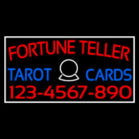 Red Fortune Teller Blue Tarot Cards With Phone Number Enseigne Néon