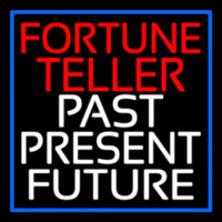 Red Fortune Teller White Past Present Future Blue Border Enseigne Néon