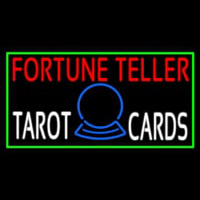 Red Fortune Teller White Tarot Cards With Green Border Enseigne Néon