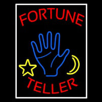 Red Fortune Teller With Logo And White Border Enseigne Néon