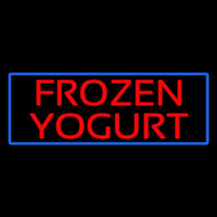 Red Frozen Yogurt With Blue Border Enseigne Néon