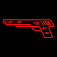 Red Gun Logo Enseigne Néon