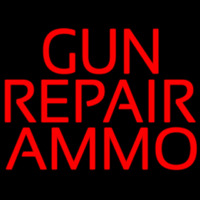 Red Gun Repair Ammo Enseigne Néon
