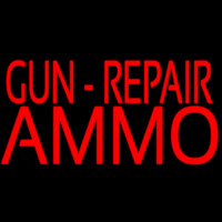 Red Gun Repair Ammo Enseigne Néon