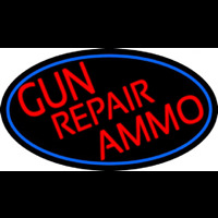 Red Gun Repair Ammo Enseigne Néon