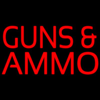 Red Guns And Ammo Block Enseigne Néon