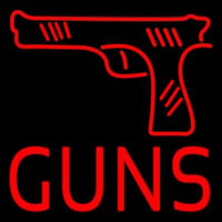 Red Guns Block Enseigne Néon