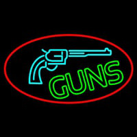 Red Guns Turquoise Logo Enseigne Néon