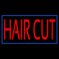 Red Hair Cut With Blue Border Enseigne Néon