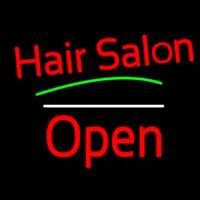 Red Hair Salon Open White Line Enseigne Néon