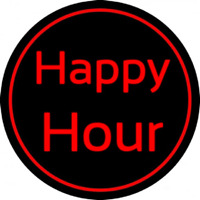 Red Happy Hour Enseigne Néon