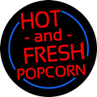 Red Hot And Fresh Popcorn With Border Enseigne Néon