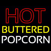 Red Hot Yellow Buttered White Popcorn Enseigne Néon