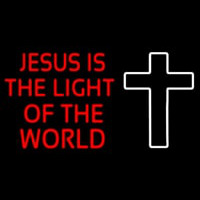 Red Jesus Is The Light Of The World Enseigne Néon