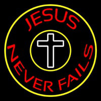 Red Jesus Never Fails With Border Enseigne Néon