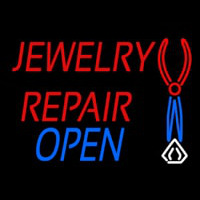 Red Jewelry Repair Blue Open Block Enseigne Néon