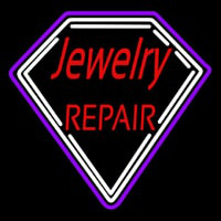 Red Jewelry Repair Diamond Border Enseigne Néon