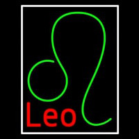 Red Leo Zodiac White Border Enseigne Néon