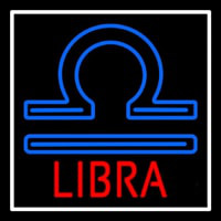 Red Libra Blue Zodiac White Border Enseigne Néon