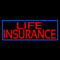 Red Life Insurance Blue Border Enseigne Néon