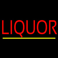 Red Liquor Yellow Line Enseigne Néon