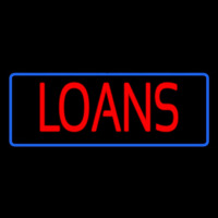 Red Loans With Blue Borer Enseigne Néon