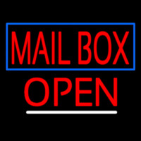 Red Mailbo  Blue Border Open Enseigne Néon