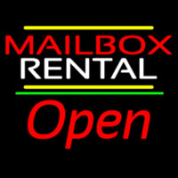 Red Mailbo  Blue Rental Open 2 Enseigne Néon
